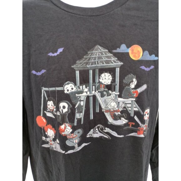 Port & Company Halloween Long Sleeve T-shirt Womens Medium Horror Movie Villains - Picture 2 of 14